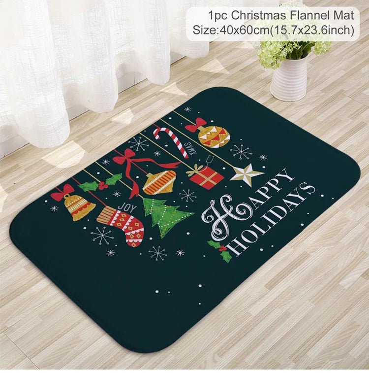 Christmas Door Mat - Santa Claus Outdoor Holiday Carpet | Festive Welcome Mat, Non Slip Rug - ZOOMNSTORE