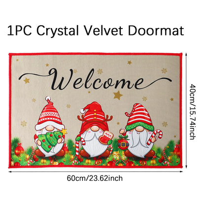Christmas Door Mat - Santa Claus Outdoor Holiday Carpet | Festive Welcome Mat, Non Slip Rug - ZOOMNSTORE