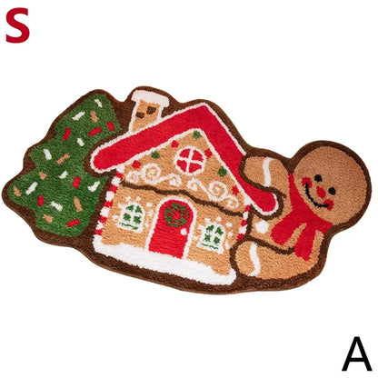 Gingerbread Kitchen Rug - Christmas Doormat with Non-Slip Bath Mat for Indoor Use - ZOOMNSTORE