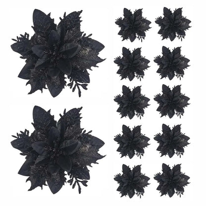 Christmas Flower Ornaments - 510pcs Glitter Artificial Flowers for Tree Decoration - ZOOMNSTORE