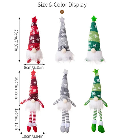 Christmas Gnome Doll Ornaments - LED Plush Tree Decorations for Kids and Home - ZOOMNSTORE