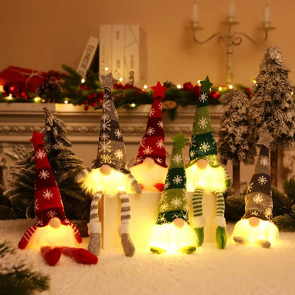Christmas Gnome Doll Ornaments - LED Plush Tree Decorations for Kids and Home - ZOOMNSTORE