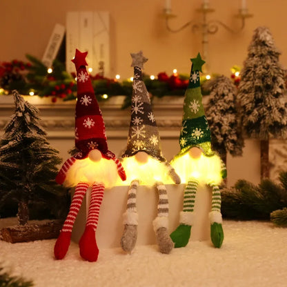 Christmas Gnome Doll Ornaments - LED Plush Tree Decorations for Kids and Home - ZOOMNSTORE