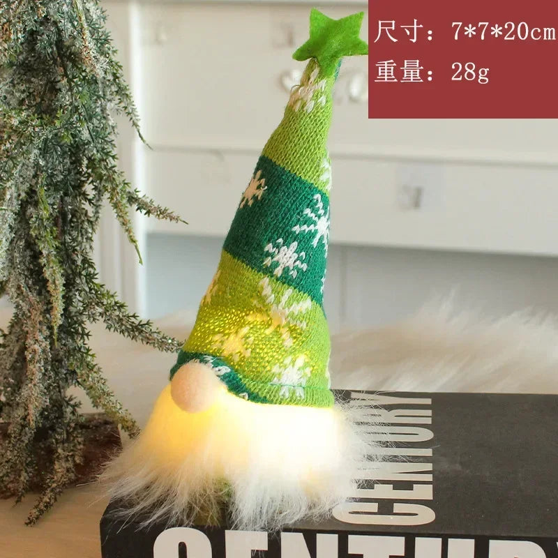 Christmas Gnome Doll Ornaments - LED Plush Tree Decorations for Kids and Home - ZOOMNSTORE