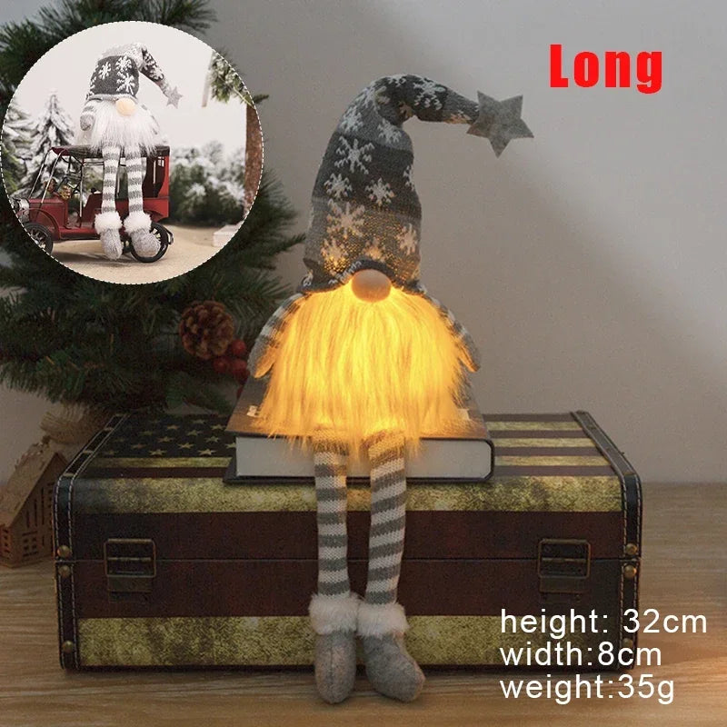 Christmas Gnome Doll Ornaments - LED Plush Tree Decorations for Kids and Home - ZOOMNSTORE