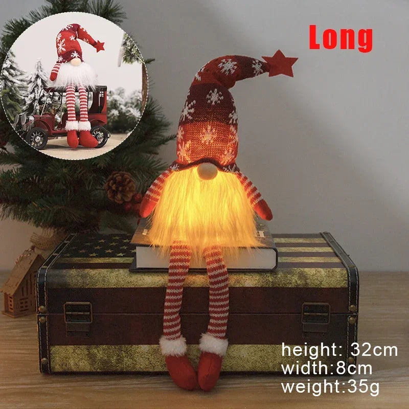 Christmas Gnome Doll Ornaments - LED Plush Tree Decorations for Kids and Home - ZOOMNSTORE