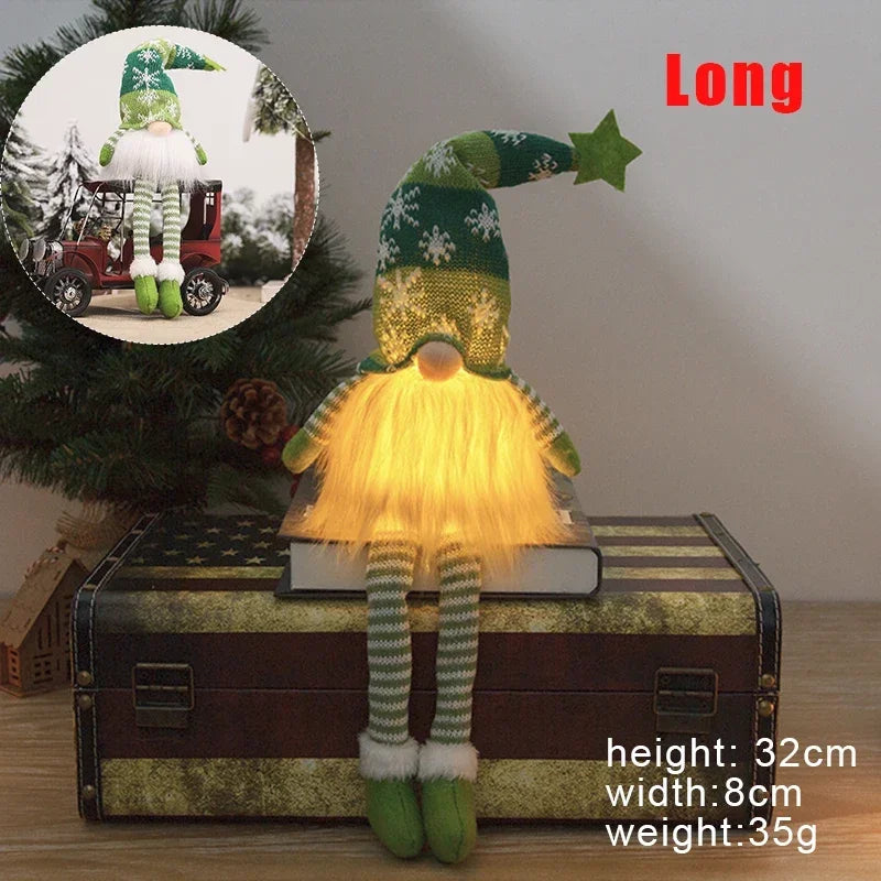 Christmas Gnome Doll Ornaments - LED Plush Tree Decorations for Kids and Home - ZOOMNSTORE