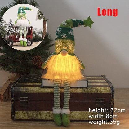 Christmas Gnome Doll Ornaments - LED Plush Tree Decorations for Kids and Home - ZOOMNSTORE