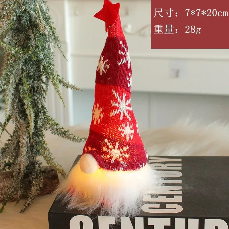 Christmas Gnome Doll Ornaments - LED Plush Tree Decorations for Kids and Home - ZOOMNSTORE