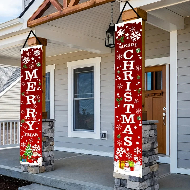 Christmas Banners - Holiday Decorations for Home Party or Garden 180cm x 30cm - ZOOMNSTORE