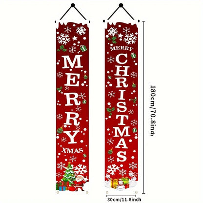 Christmas Banners - Holiday Decorations for Home Party or Garden 180cm x 30cm - ZOOMNSTORE