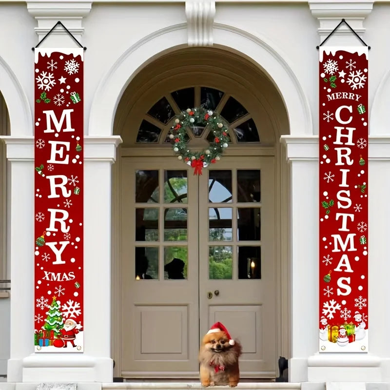 Christmas Banners - Holiday Decorations for Home Party or Garden 180cm x 30cm - ZOOMNSTORE