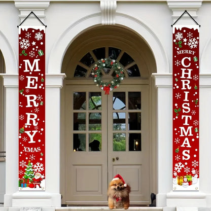 Christmas Banners - Holiday Decorations for Home Party or Garden 180cm x 30cm - ZOOMNSTORE