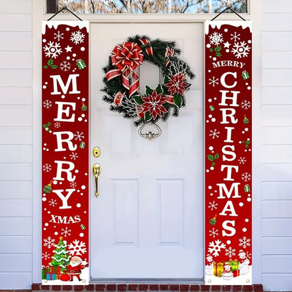 Christmas Banners - Holiday Decorations for Home Party or Garden 180cm x 30cm - ZOOMNSTORE