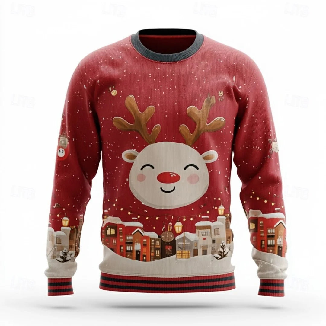 Christmas Hoodies Men – Cozy Cotton Polyester Crewneck Pullover With Santa Claus Print - ZOOMNSTORE
