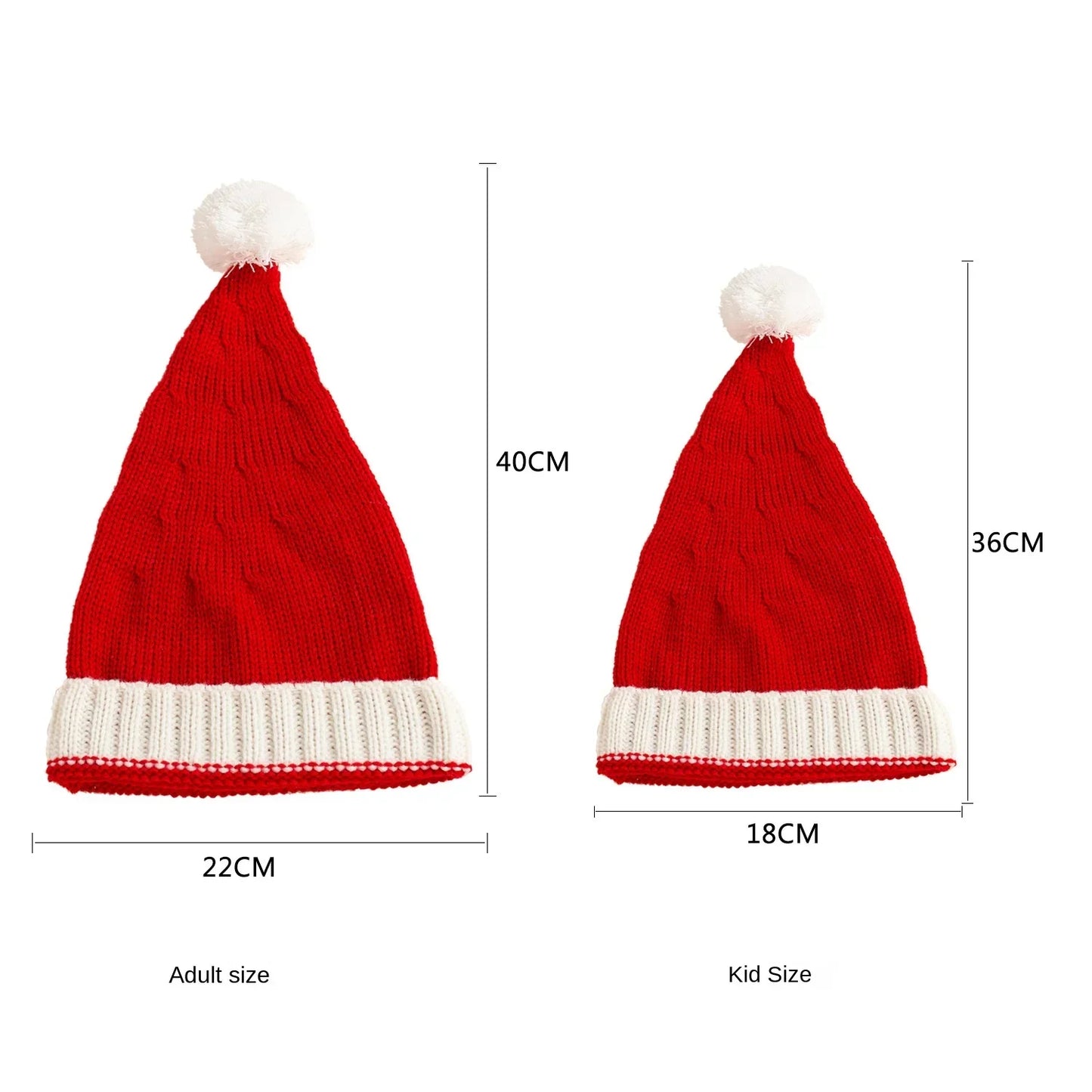 Christmas Pom Pom Beanie Hat - Soft Knitted Santa Hat for Adults  Kids Holiday Gift  Decoration 2023 - ZOOMNSTORE