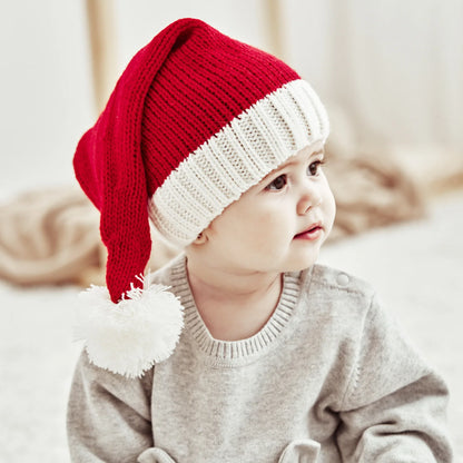 Christmas Pom Pom Beanie Hat - Soft Knitted Santa Hat for Adults  Kids Holiday Gift  Decoration 2023 - ZOOMNSTORE