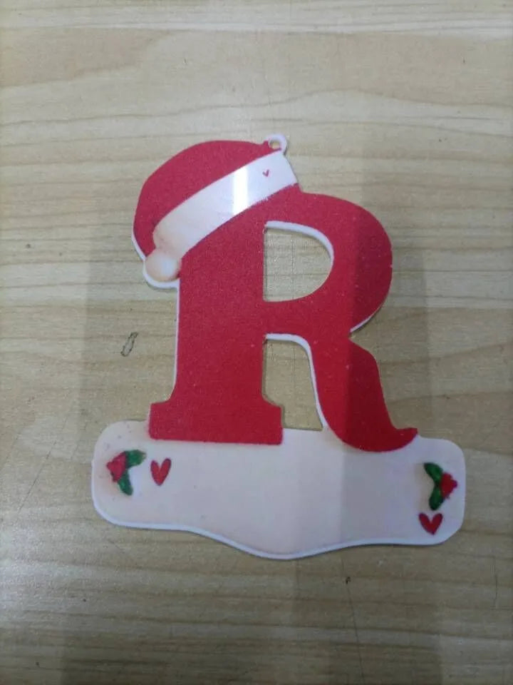 Acrylic Christmas Letter Pendant - DIY Holiday Tree Decoration 26 Letters Ornament - ZOOMNSTORE