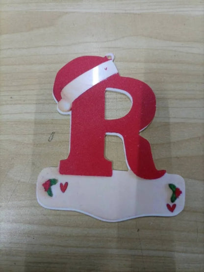 Acrylic Christmas Letter Pendant - DIY Holiday Tree Decoration 26 Letters Ornament - ZOOMNSTORE