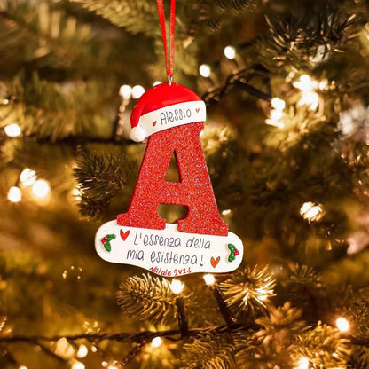 Acrylic Christmas Letter Pendant - DIY Holiday Tree Decoration 26 Letters Ornament - ZOOMNSTORE