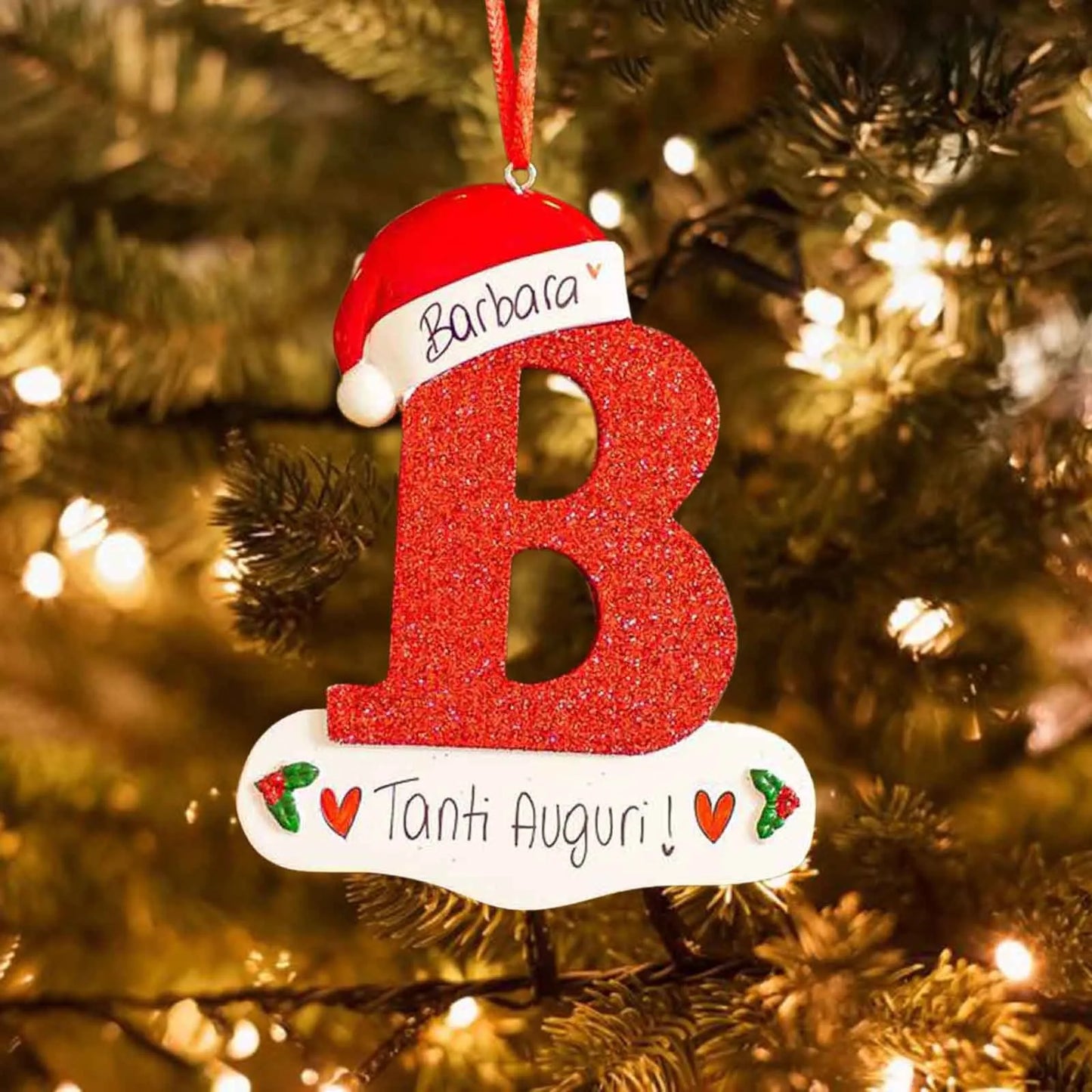 Acrylic Christmas Letter Pendant - DIY Holiday Tree Decoration 26 Letters Ornament - ZOOMNSTORE