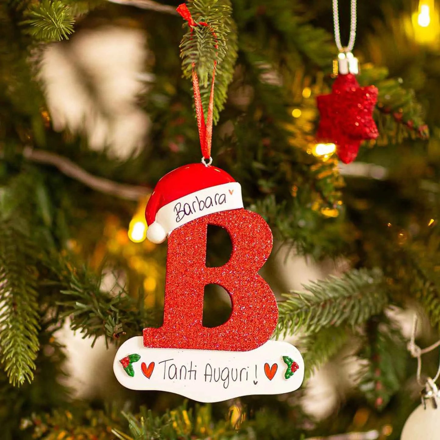 Acrylic Christmas Letter Pendant - DIY Holiday Tree Decoration 26 Letters Ornament - ZOOMNSTORE