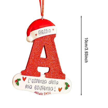 Acrylic Christmas Letter Pendant - DIY Holiday Tree Decoration 26 Letters Ornament - ZOOMNSTORE