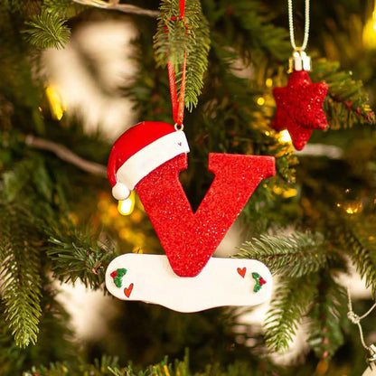 Acrylic Christmas Letter Pendant - DIY Holiday Tree Decoration 26 Letters Ornament - ZOOMNSTORE