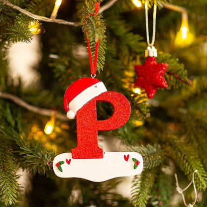 Acrylic Christmas Letter Pendant - DIY Holiday Tree Decoration 26 Letters Ornament - ZOOMNSTORE