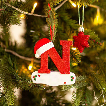 Acrylic Christmas Letter Pendant - DIY Holiday Tree Decoration 26 Letters Ornament - ZOOMNSTORE