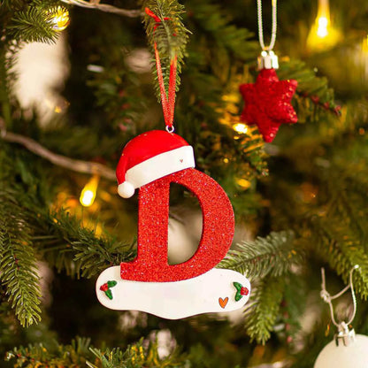 Acrylic Christmas Letter Pendant - DIY Holiday Tree Decoration 26 Letters Ornament - ZOOMNSTORE