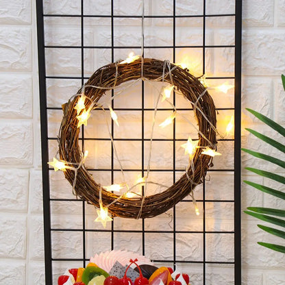 Christmas Rattan Wreath - Small Handmade Holiday Wicker Vine Ring, Rustic Decor - ZOOMNSTORE