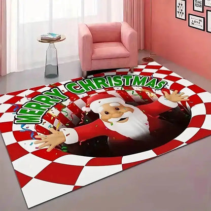 Christmas Snowman Rug - Red Kitchen Carpet  Door Mat Home Decor - ZOOMNSTORE