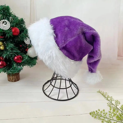 Pink Plush Santa Hat - Unisex Holiday Party Accessory for Adults  Kids - ZOOMNSTORE