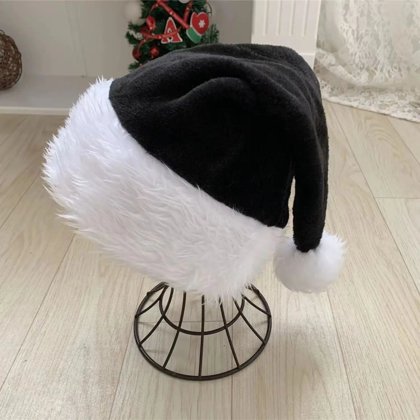 Pink Plush Santa Hat - Unisex Holiday Party Accessory for Adults  Kids - ZOOMNSTORE