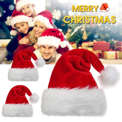 Christmas Santa Hat - Plush Holiday Hat for Adults  Kids - ZOOMNSTORE