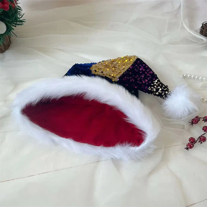 Unisex Plush Christmas Santa Hat - Holiday Party Accessory 2025 - ZOOMNSTORE
