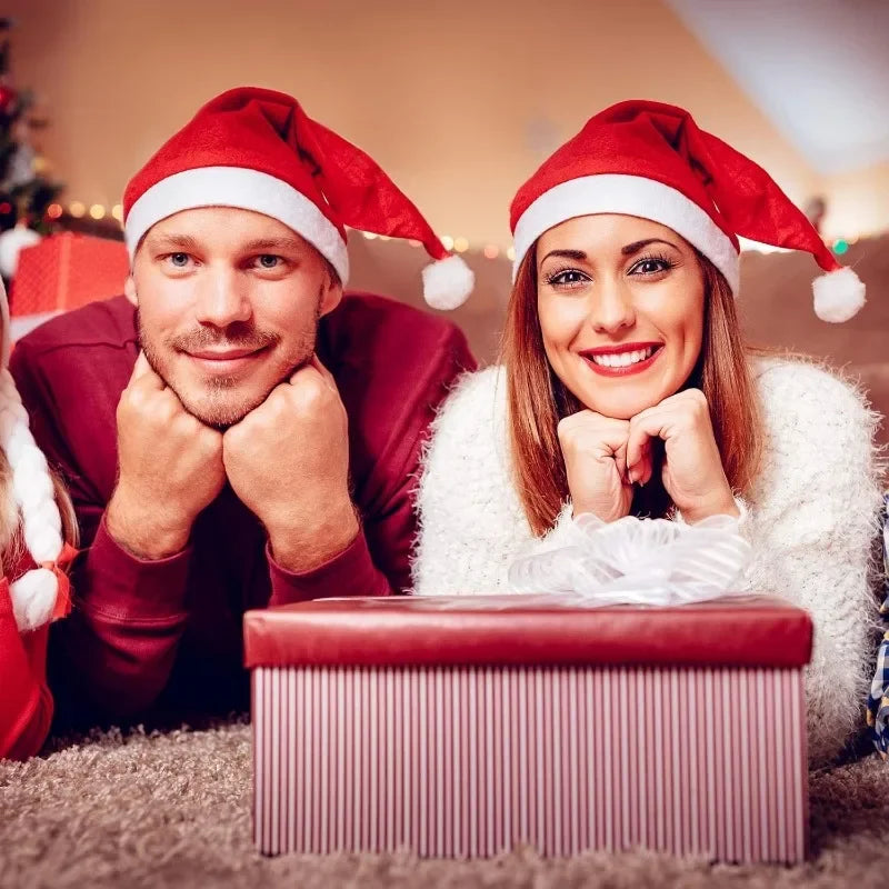 Christmas Santa Hats - Non-woven Fabric Holiday Party Decor for Adults  Kids - ZOOMNSTORE