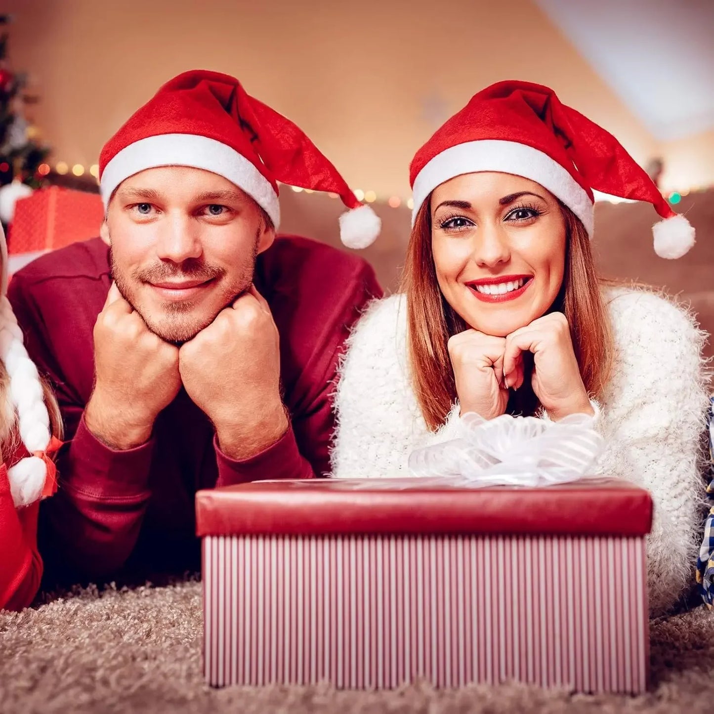 Christmas Santa Hats - Non-woven Fabric Holiday Party Decor for Adults  Kids - ZOOMNSTORE