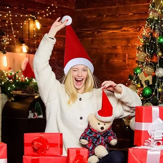Christmas Santa Hats - Non-woven Fabric Holiday Party Decor for Adults  Kids - ZOOMNSTORE