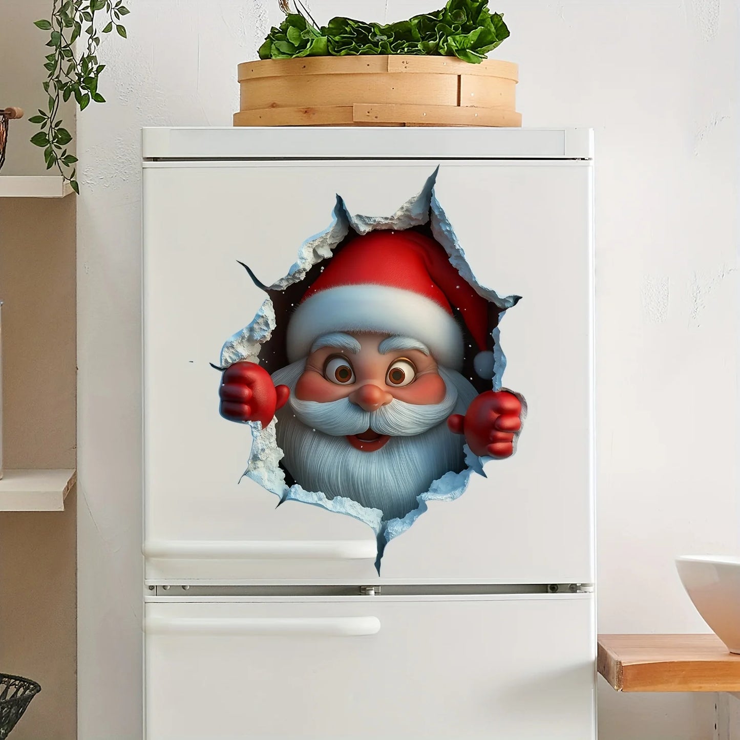 Christmas Santa Wall Sticker - Waterproof PVC Decal for Door & Window Decor - ZOOMNSTORE