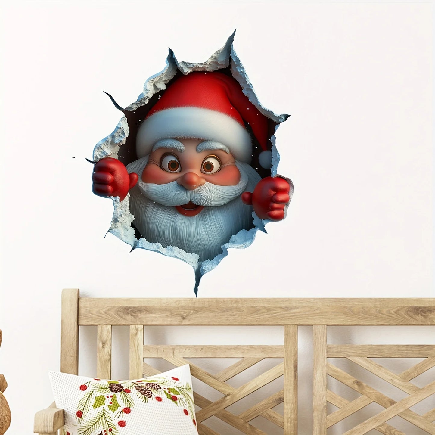 Christmas Santa Wall Sticker - Waterproof PVC Decal for Door & Window Decor - ZOOMNSTORE