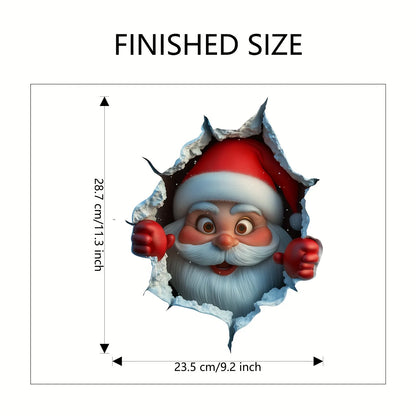 Christmas Santa Wall Sticker - Waterproof PVC Decal for Door & Window Decor - ZOOMNSTORE