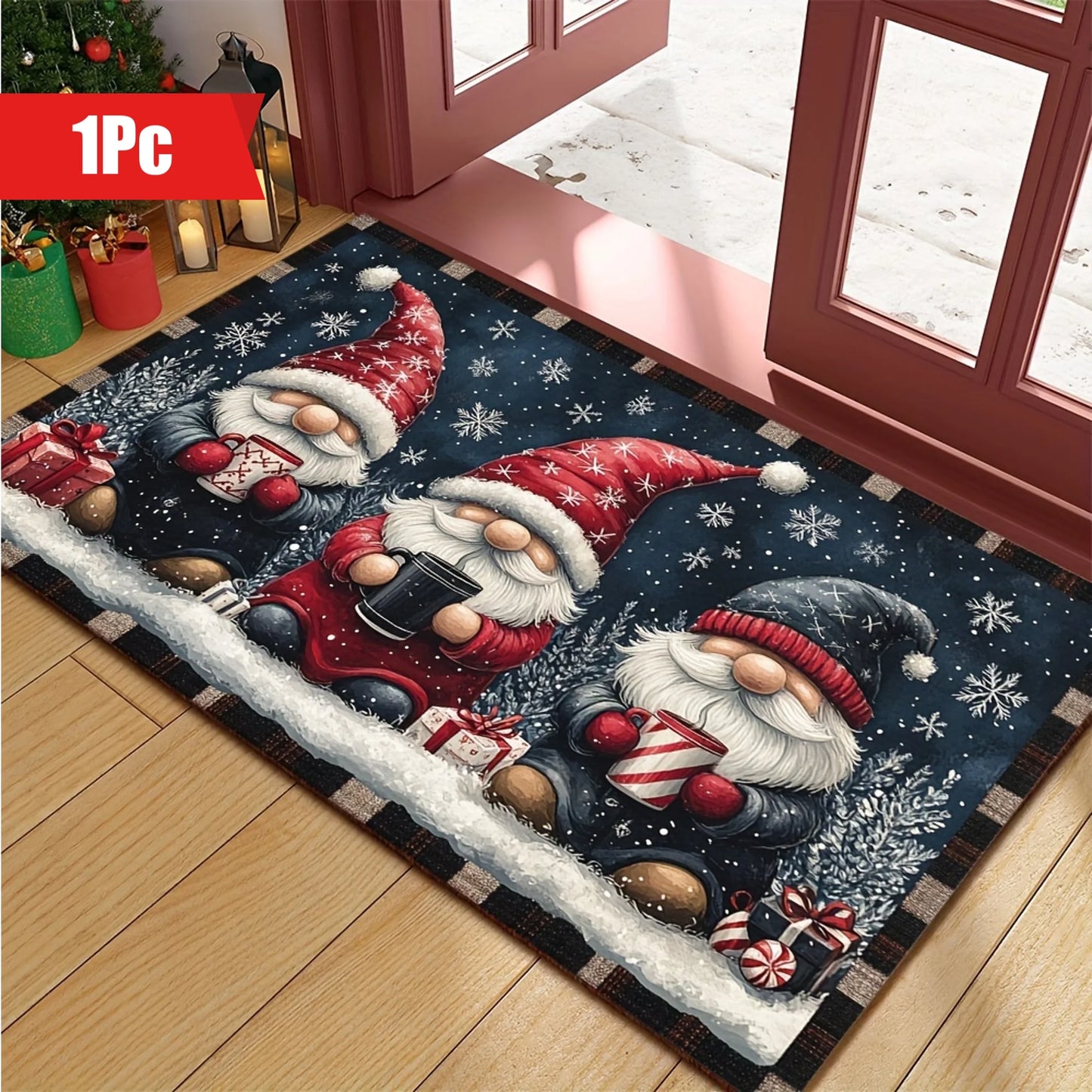 Christmas Snowman Carpet - Anti-Slip Absorbent Floor Mat for Home Decoration - ZOOMNSTORE
