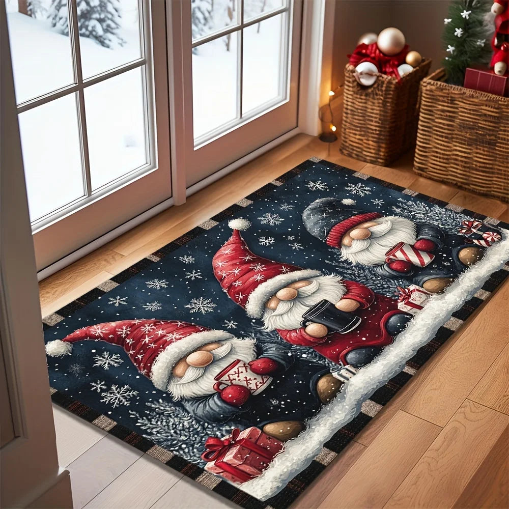 Christmas Snowman Carpet - Anti-Slip Absorbent Floor Mat for Home Decoration - ZOOMNSTORE