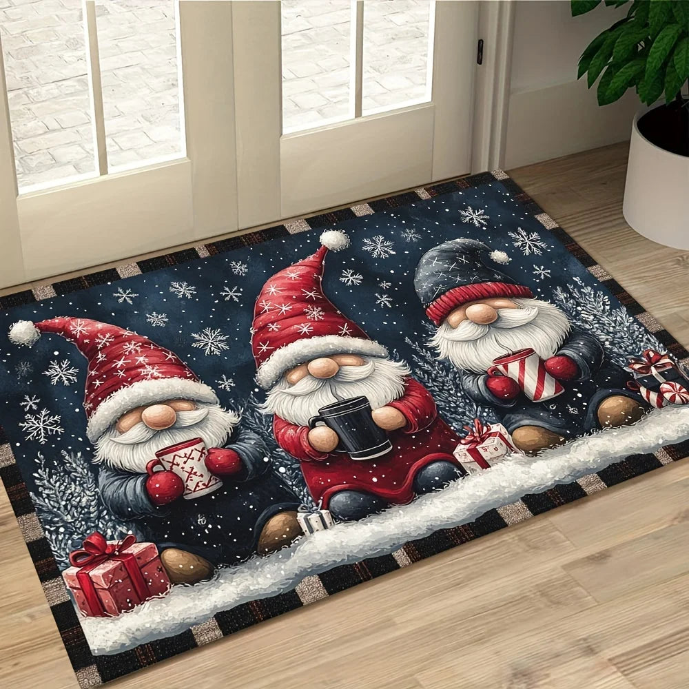 Christmas Snowman Carpet - Anti-Slip Absorbent Floor Mat for Home Decoration - ZOOMNSTORE