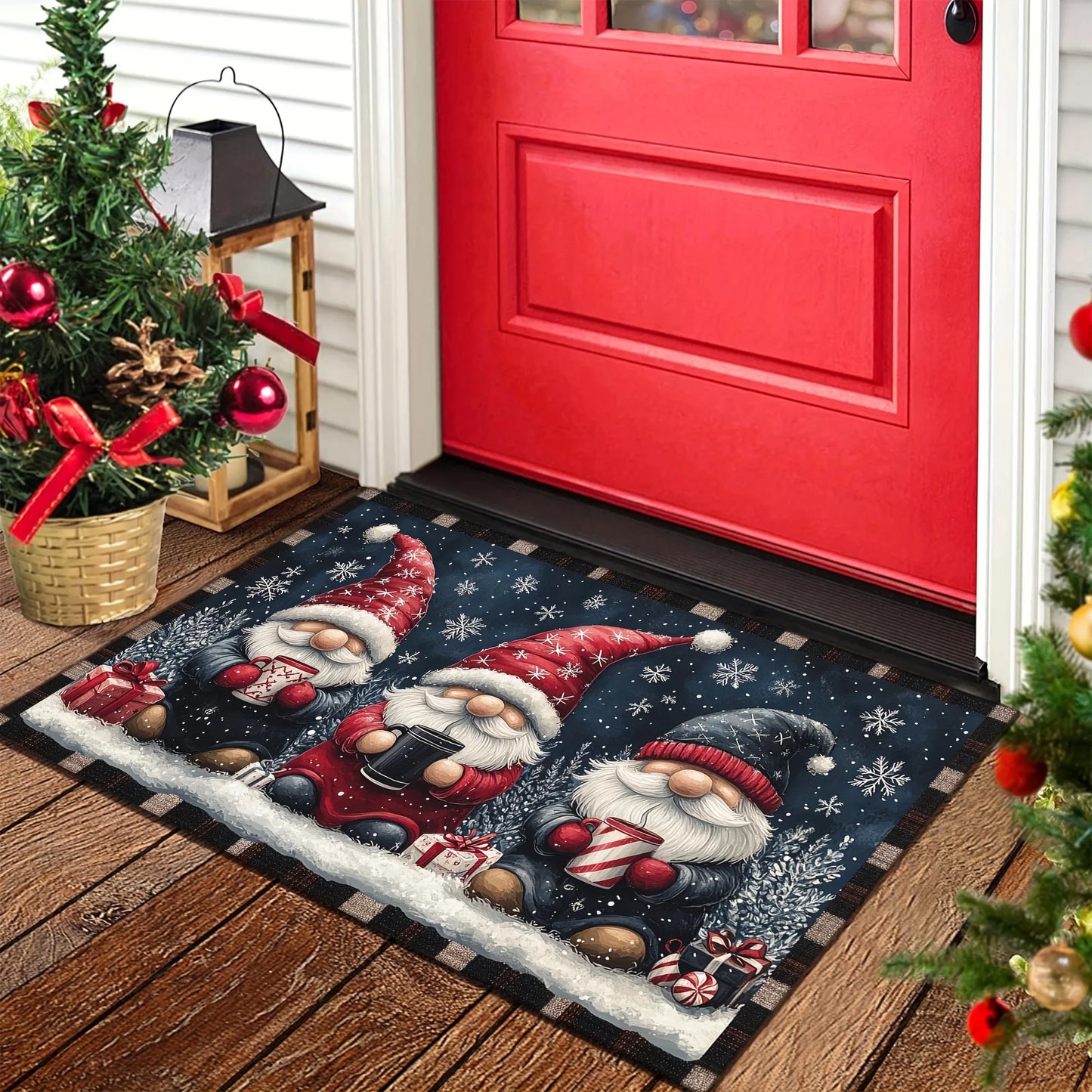 Christmas Snowman Carpet - Anti-Slip Absorbent Floor Mat for Home Decoration - ZOOMNSTORE