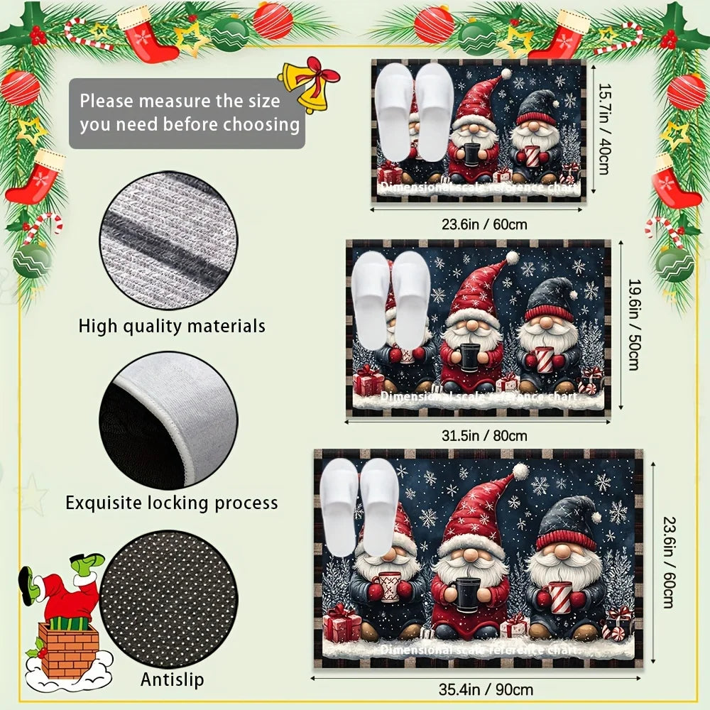 Christmas Snowman Carpet - Anti-Slip Absorbent Floor Mat for Home Decoration - ZOOMNSTORE