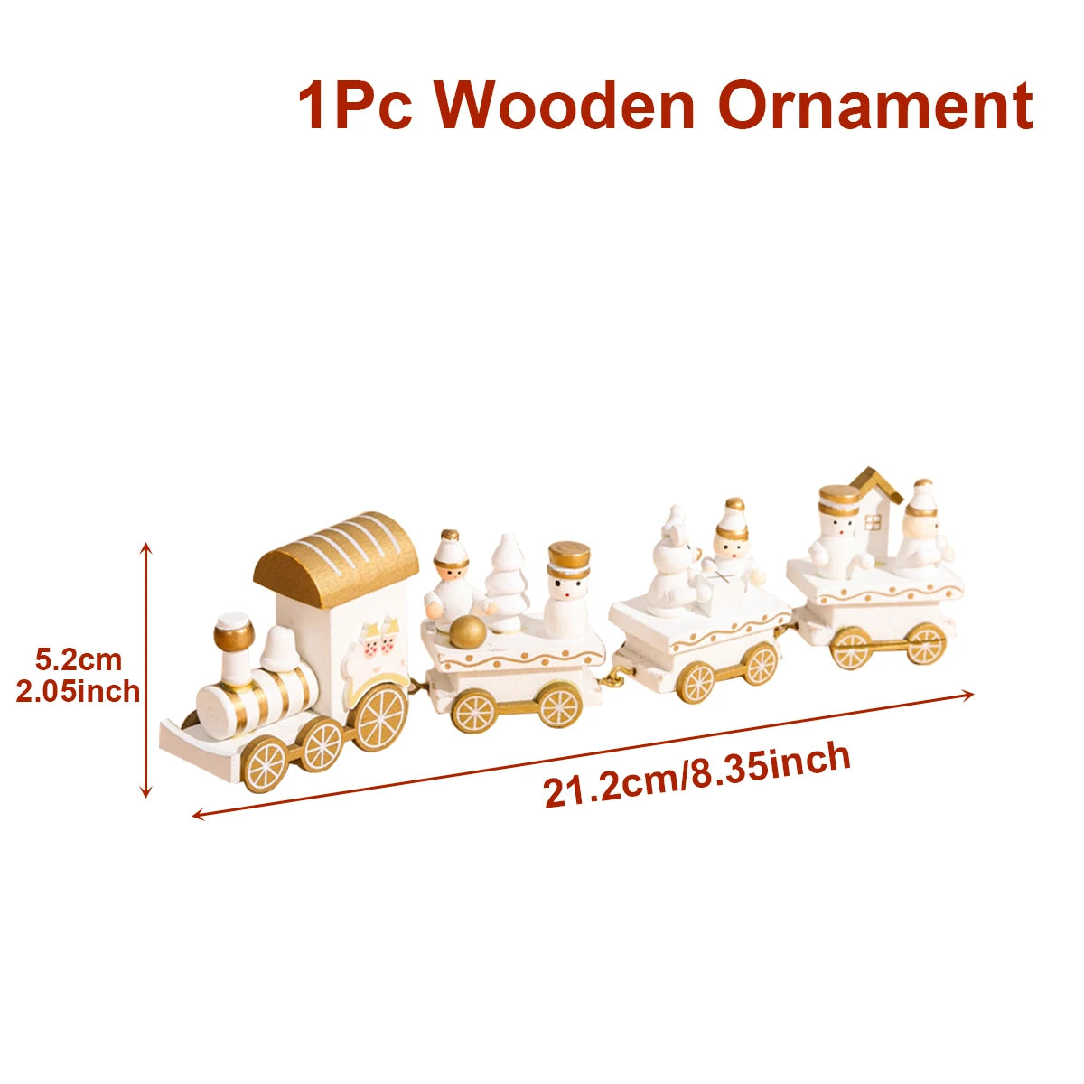 Christmas Train Decoration - Wooden & Plastic Holiday Train Ornament for Xmas Gifts - ZOOMNSTORE