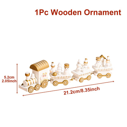 Christmas Train Decoration - Wooden & Plastic Holiday Train Ornament for Xmas Gifts - ZOOMNSTORE